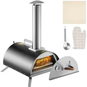 VEVOR Wood Fired Oven 12" Portable Pizza Oven with Feeding Port Pizza Oven Outdoor 932℉Max Temperature Stainless Steel Portable Wood Fired Pizza Oven