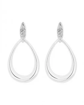 Simply Silver Pave Top OvalDrop Earring