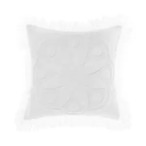 Manisha Medallion Tufted Pillow Sham White