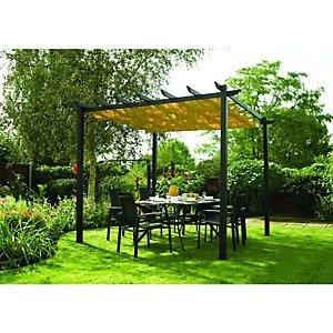 Rowlinson Latina Retractable Polyester Fabric Canopy Grey 3000 x 3000 mm