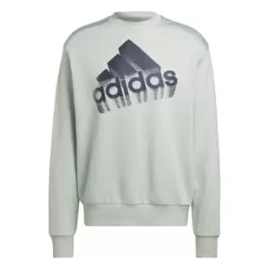 adidas Essentials Brand Love French Terry Sweatshirt (Gen - Linen Green / Halo Silver