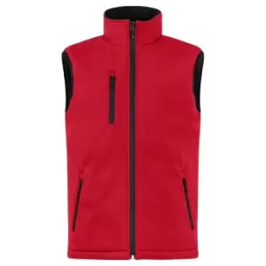 Clique Mens Softshell Padded Gilet (XS) (Red)