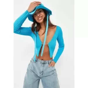 Missguided RIB LS TOP - Blue