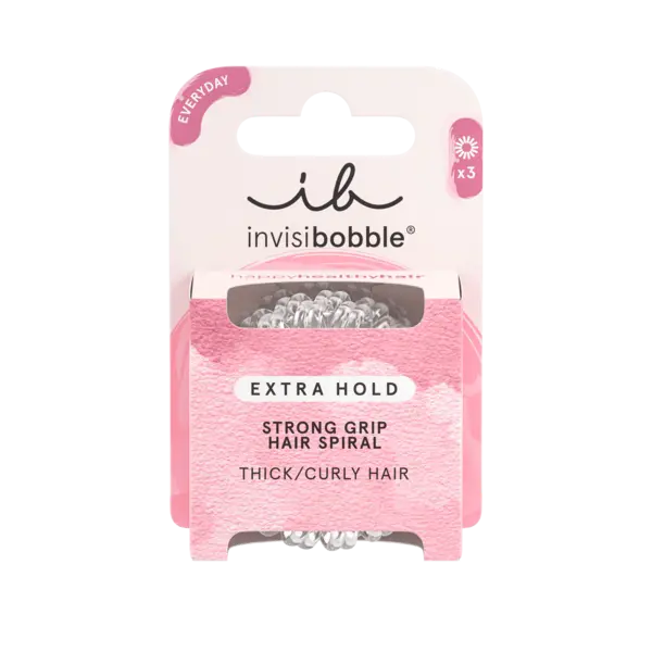 Invisibobble Extra Hold Crystal Clear 3 pcs