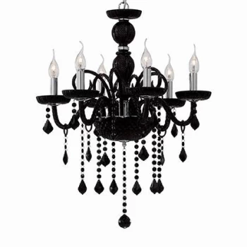 Giudecca 6 Light Chandelier Black Finish, E14