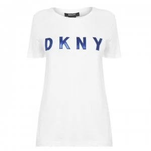 DKNY Sequin T-Shirt - White/Blue