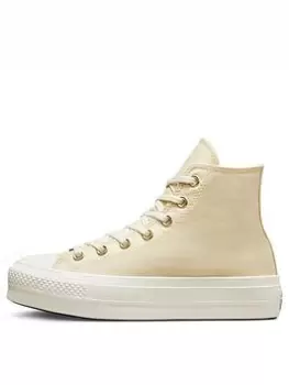 Converse Chuck Taylor All Star Lift Hi-Tops - Cream, Size 6, Women