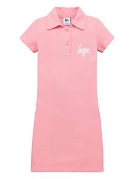 Hype Polo Shirt Dress - Pink, Size 7-8 Years, Women