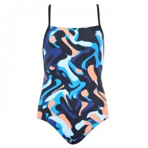 adidas PRIMEBlue Swimsuit Ladies - Grey/Blue/Yel