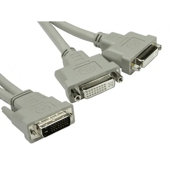 Cables Direct 1.8m Male DVI-D to 2x Female DVI-D Splitter Cable