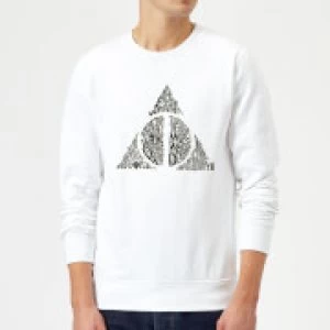 Harry Potter Deathly Hallows Text Sweatshirt - White - XL