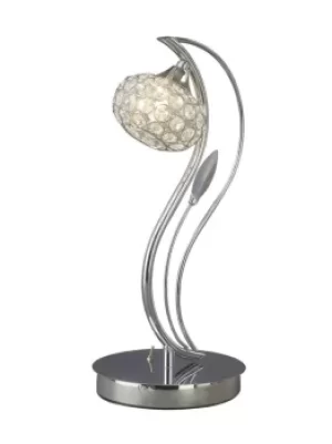 Leimo Table Lamp 1 Light Polished Chrome, Crystal