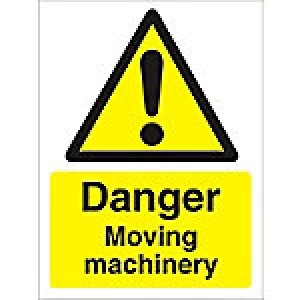 Warning Sign Moving Machinery Plastic 40 x 30 cm