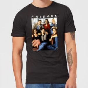 Friends Vintage Character Shot Mens T-Shirt - Black - S