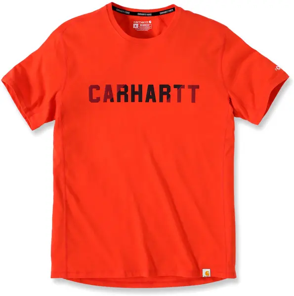 Carhartt Force Flex Block Logo T-Shirt, red, Size 2XL