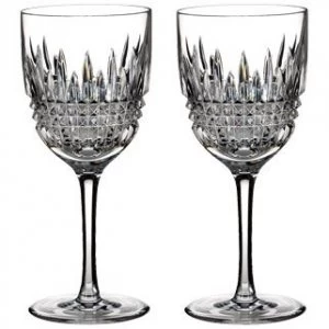 Waterford Lismore Diamond Red Wine Goblet Set of 2 Red