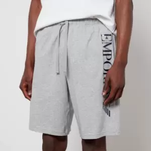 Emporio Armani Shiny Big Cotton-Blend Jersey Shorts - M