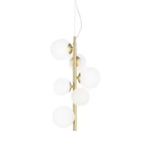 Perlage 6 Light Globe Pendant Ceiling Light Brass