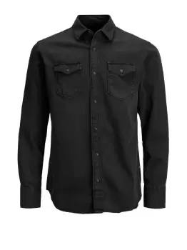 JACK & JONES Denim Shirt Men Black