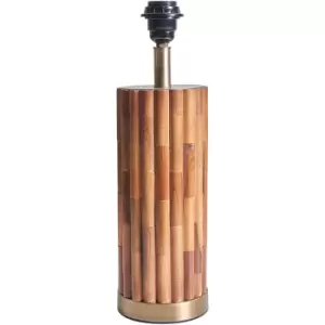 Minisun - Natural Bamboo Table Lamp with Brass Base - 0