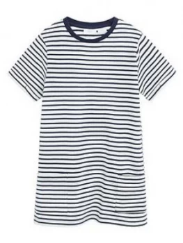 Mango Girls Stripe Jersey Short Sleeve Dress - Navy