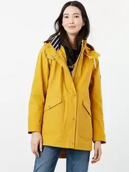 Joules Coast Sustainably Sourced Waterproof Coat - Yellow, Yellow, Size 10, Women