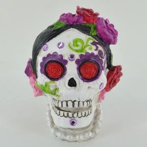 Day Of The Dead Skull Female Figurine 10cm