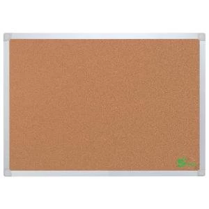 Eco Cork Board with Wall Fixing Kit Aluminium Frame W 1200 x H 900 mm