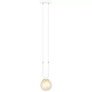 Emibig Glam White Globe Pendant Ceiling Light with Amber Glass Shades, 1x E14