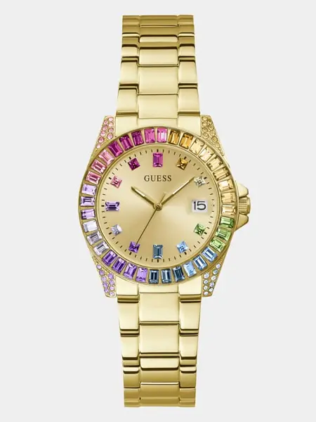 Guess Crystal Watch With Date Function 14988103 Gold