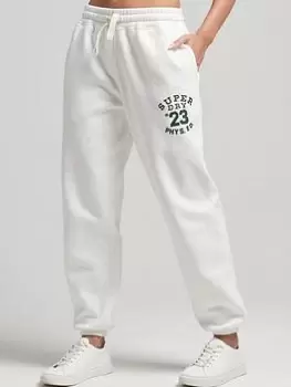 Superdry Vintage College Jogger - White, Size 14, Women