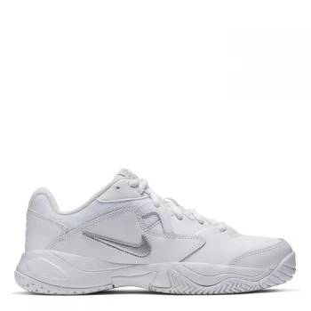 Nike Lite 2 Womens Hard Court Tennis Shoe - White/Silver