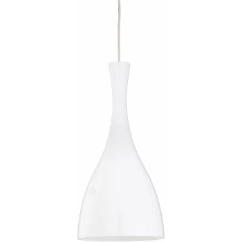 Ideal Lux Lighting - Ideal Lux Olimpia - 1 Light Dome Ceiling Pendant White, E27