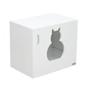 PawHut Cat Washroom-Nightstand White 410 mm x 630 mm x 535 mm