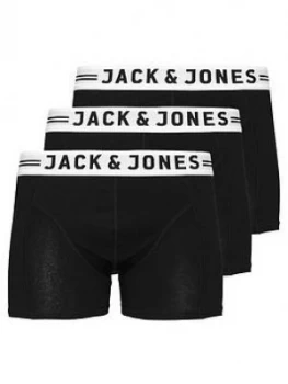 Jack & Jones Junior Boys 3 Pack Trunks - Black