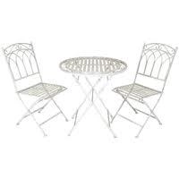 Charles Bentley 5 Piece Wrought Iron Grey Bistro Set