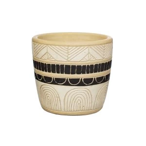 Sass & Belle Black & White Sgraffito Planter