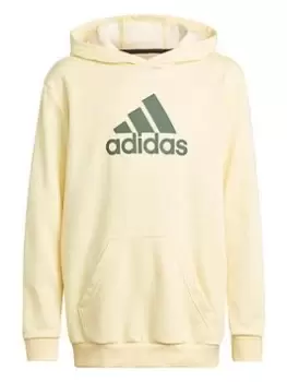 adidas Future Icons Junior Unisex Badge Of Sport Overhead Hoody - Light Yellow, Light Yellow, Size 11-12 Years, Women