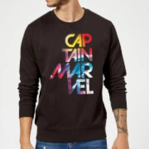 Captain Marvel Galactic Text Sweatshirt - Black - XL