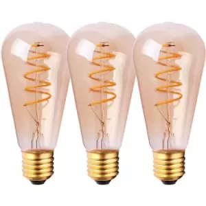 Harperliving - Harper Living 4 Watts ST64 E27 LED Bulb Vintage Warm White Dimmable, Pack of 3