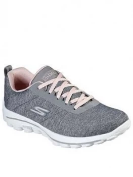 Skechers Go Walk Spikeless Golf Trainers - Grey/Pink, Size 4, Women