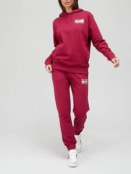 Hugo Boss Logo Longline Hoodie Red Size S Women