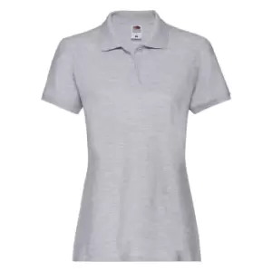 Fruit Of The Loom Ladies Lady-Fit Premium Short Sleeve Polo Shirt (M) (Athletic Heather Grey)