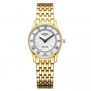 Rotary Ultra Slim Ladies Gold Plated Bracelet Watch