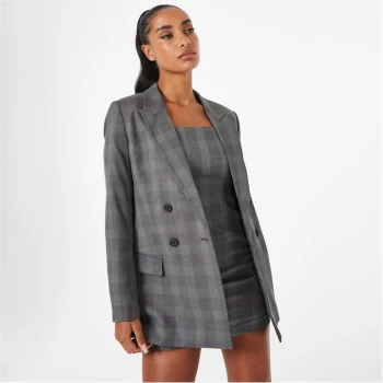 Jack Wills Double Breasted Longline Blazer - Grey