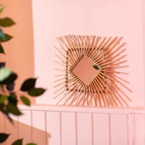 Sass & Belle Square Rattan Starburst Mirror