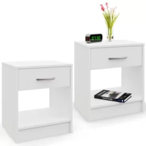 Bedside Table 2Pcs White 50x40x35cm