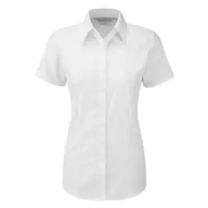 Russell Womens/ladies Herringbone Short Sleeve Work Shirt (2XL) (White)