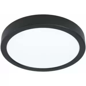 Loops - Wall / Ceiling Light Black 210mm Round Surface Mounted 16.5W LED 3000K