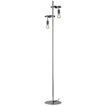 Fan Europe Lighting - Fan Europe Admiral - Twin Light Cable Floor Lamp, Chrome, Black, E27